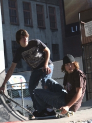 Jake Miller e Gabe Nevins sul set di 'Paranoid Park', 2007